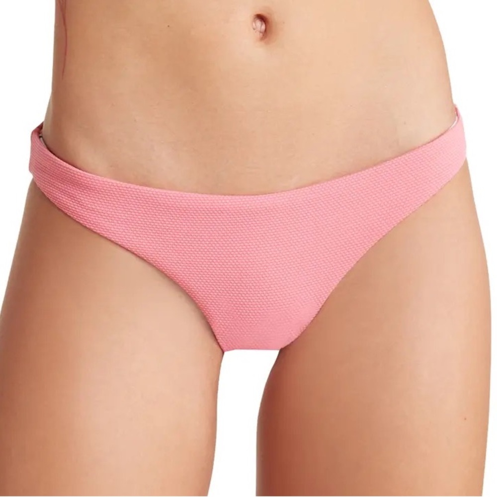 NWT Maaji Reversible Pink White Bikini Bottoms Size S
